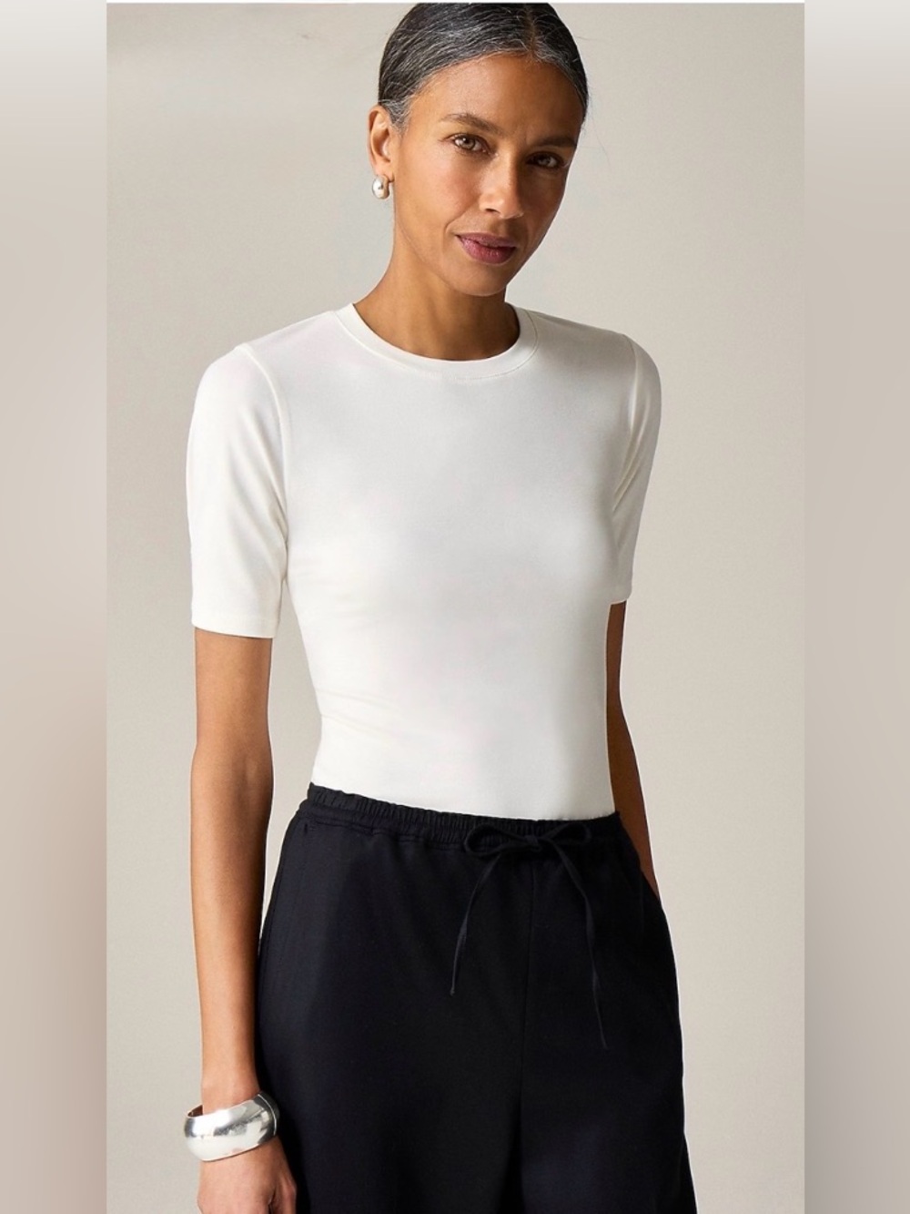 J. Crew Short Sleeve Crewneck Tee Ivory